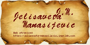 Jelisaveta Manasijević vizit kartica